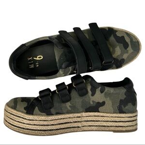 MIX NO. 6 Women’s ‘Leia Espadrille’ Platform Camoflauge Sneakers Velcro Rope 7.5